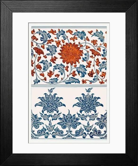 Framed Print : Beautiful vintage oriental design. Chinese floral pattern in high resolution from the mid-19th century Framed Print : Beautiful vintage oriental design. Chinese floral pattern in high resolution from the mid-19th century