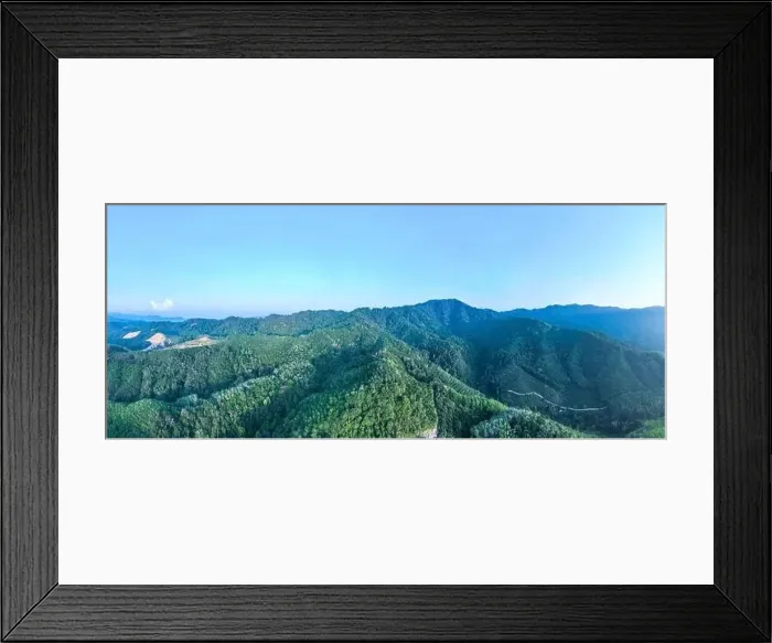Framed Print : Aerial view drone shot of panorama abundant rainforest landscape nature mountains view Framed Print : Aerial view drone shot of panorama abundant rainforest landscape nature mountains view