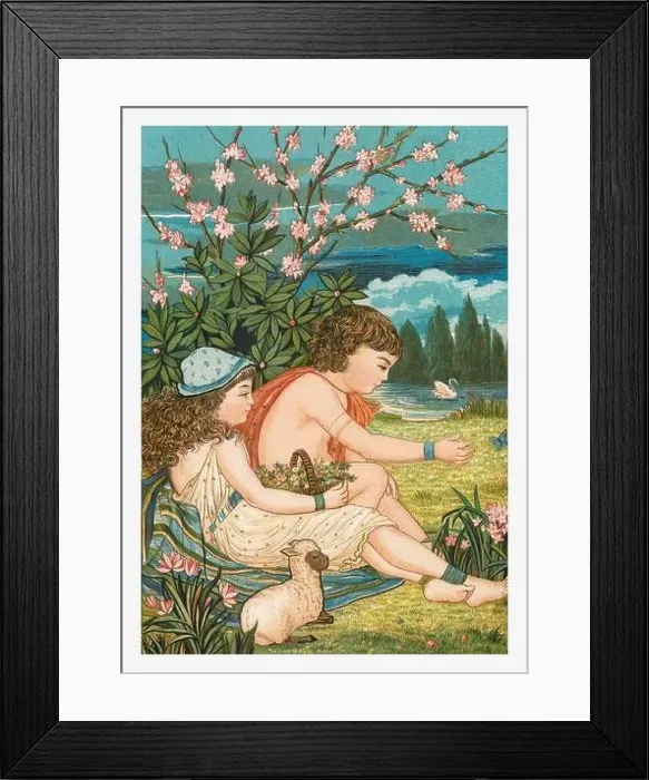 Framed Print : Springtime kids. Children of ancient Egypt playing by The Nilo River Framed Print : Springtime kids. Children of ancient Egypt playing by The Nilo River