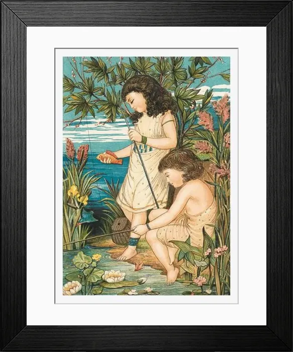 Framed Print : Summertime kids. Children of ancient Egypt playing by The Nilo River Framed Print : Summertime kids. Children of ancient Egypt playing by The Nilo River