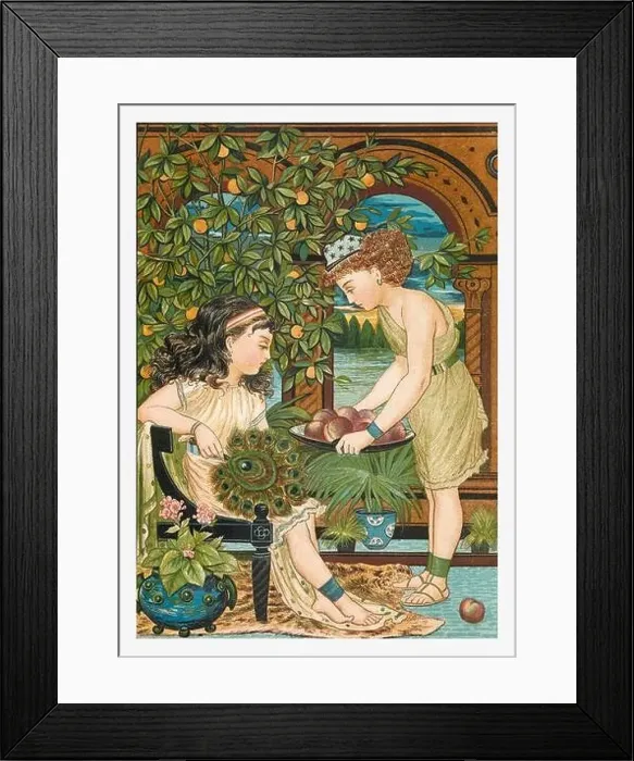 Framed Print : Autumn kids. Children of ancient Egypt in their home by The Nilo River Framed Print : Autumn kids. Children of ancient Egypt in their home by The Nilo River