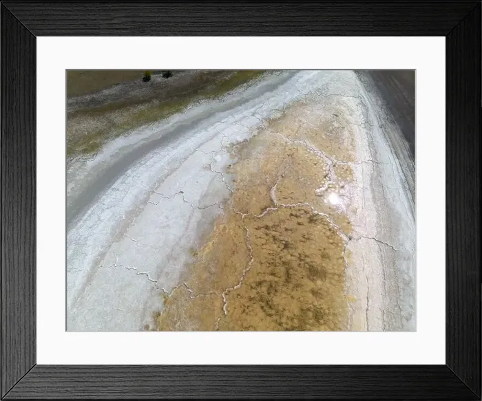 Framed Print : Completely dried out salt lake beside the Ruta40 in Argentina, South America - viewed from above Framed Print : Completely dried out salt lake beside the Ruta40 in Argentina, South America - viewed from above