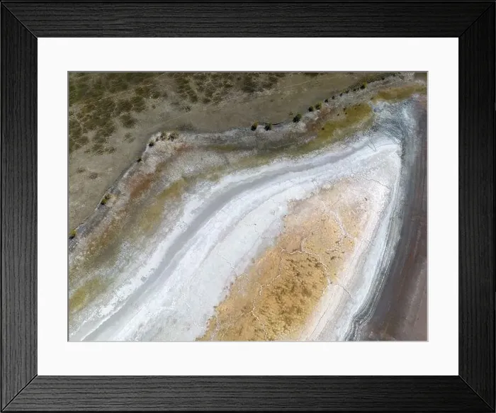 Framed Print : Completely dried out salt lake beside the Ruta40 in Argentina, South America - viewed from above Framed Print : Completely dried out salt lake beside the Ruta40 in Argentina, South America - viewed from above