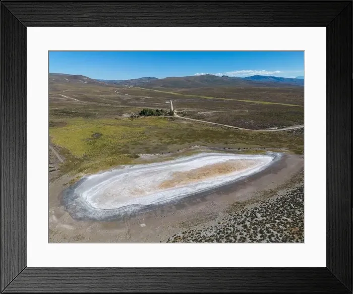 Framed Print : Completely dried out salt lake beside the Ruta40 in Argentina, South America - viewed from above Framed Print : Completely dried out salt lake beside the Ruta40 in Argentina, South America - viewed from above
