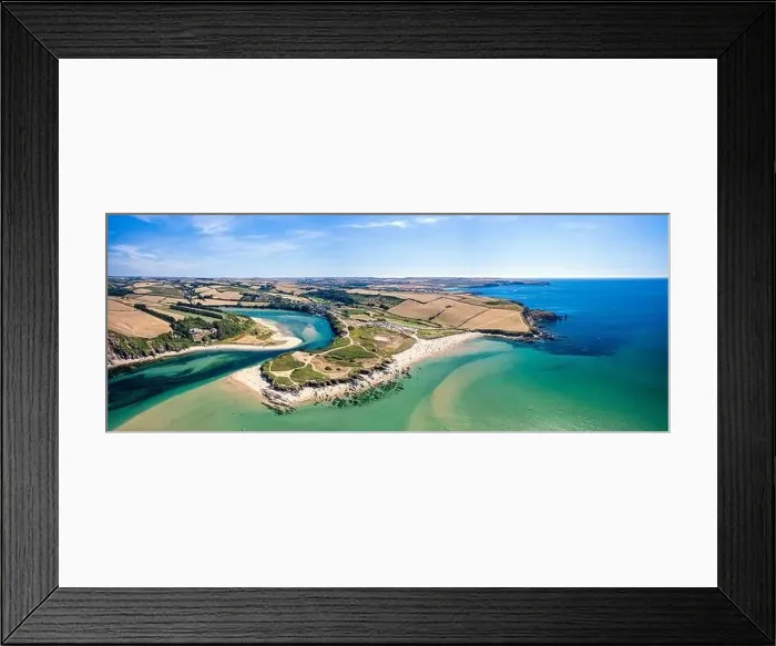 Framed Print : Aerial view of Bantham Beach and River Avon from a drone, South Hams, Devon, England Framed Print : Aerial view of Bantham Beach and River Avon from a drone, South Hams, Devon, England