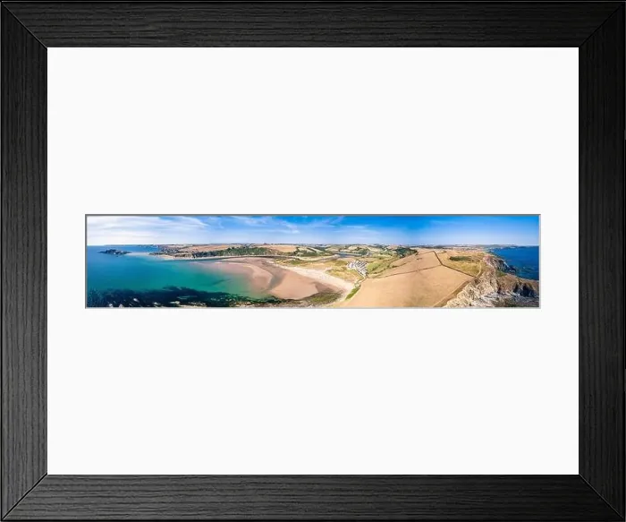 Framed Print : Aerial view of Bantham Beach and River Avon from a drone, South Hams, Devon, England Framed Print : Aerial view of Bantham Beach and River Avon from a drone, South Hams, Devon, England