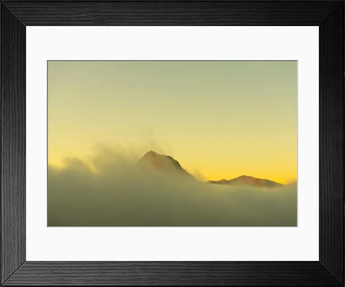 Framed Print : Mountain Peak San Salvatore Above Cloudscape with Sunlight and Clear Sky in Lugano, Ticino in Switzerland Framed Print : Mountain Peak San Salvatore Above Cloudscape with Sunlight and Clear Sky in Lugano, Ticino in Switzerland