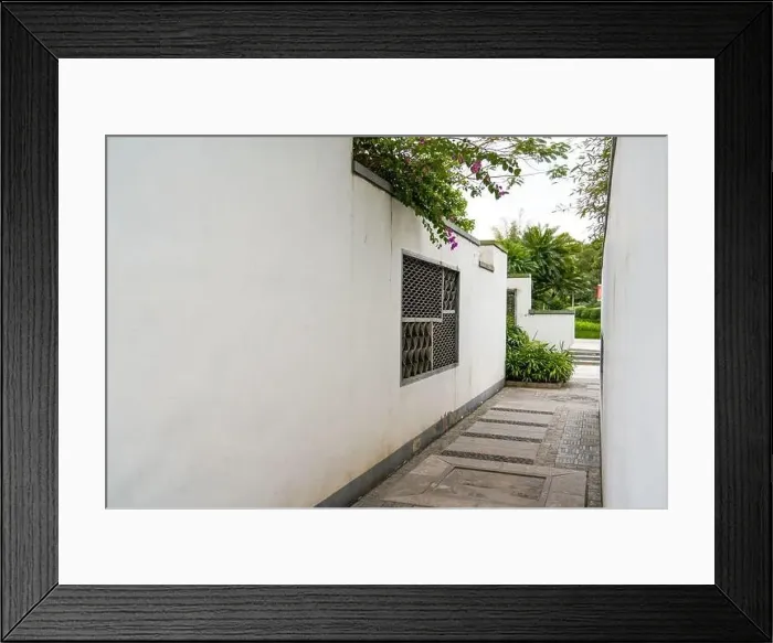 Framed Print : Garden building white wall of Chinese Hui style architecture Framed Print : Garden building white wall of Chinese Hui style architecture