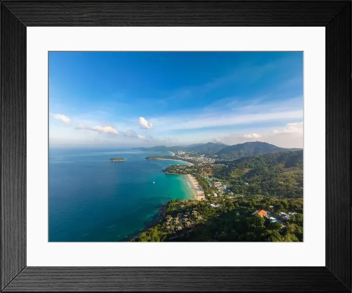 Framed Print : Aerial view from Kata Karon beach viewpoint, Phuket, Thailand Framed Print : Aerial view from Kata Karon beach viewpoint, Phuket, Thailand