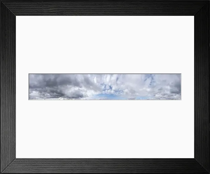 Framed Print : blue sky with dark beautiful clouds before storm. panoramic view of overcast sky Framed Print : blue sky with dark beautiful clouds before storm. panoramic view of overcast sky
