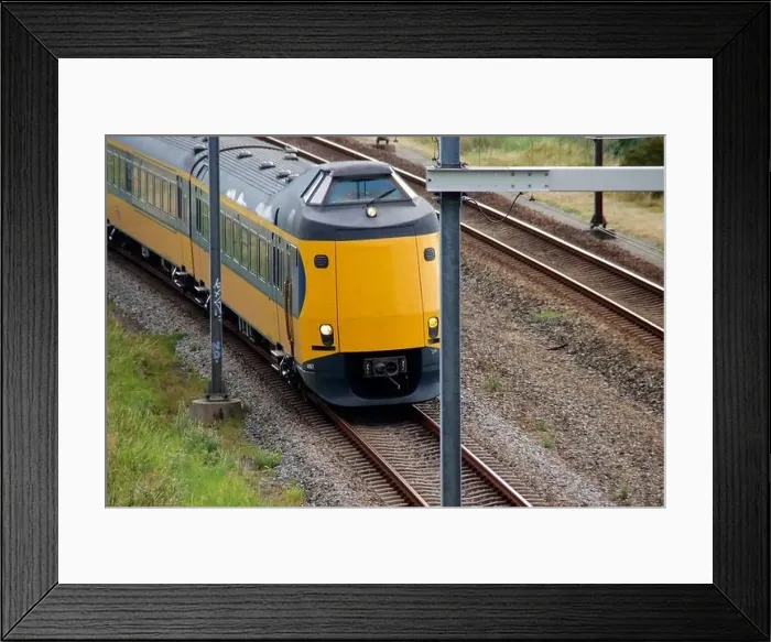 Framed Print : ICM koploper intercity on railroad track in Moordrecht the Netherlands Framed Print : ICM koploper intercity on railroad track in Moordrecht the Netherlands