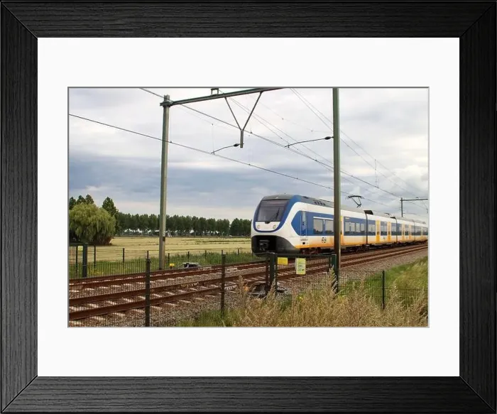 Framed Print : SLT sprinter local commuter train on track in Moordrecht in the Netherlands