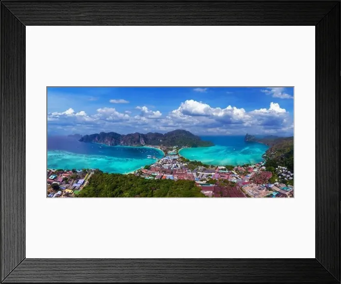 Framed Print : Panorama of Phi phi island in Thailand Framed Print : Panorama of Phi phi island in Thailand