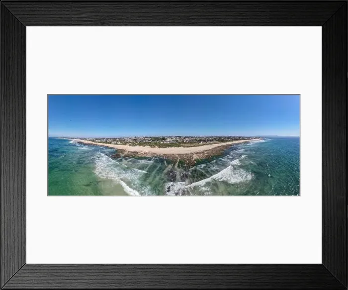 Framed Print : Drone view at the beach of Jeffrey's bay on South Africa Framed Print : Drone view at the beach of Jeffrey's bay on South Africa
