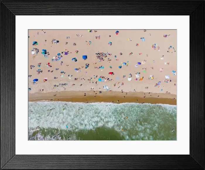 Framed Print : Hampton Beach aerial view including historic waterfront buildings on Ocean Boulevard and Hampton Beach State Park Framed Print : Hampton Beach aerial view including historic waterfront buildings on Ocean Boulevard and Hampton Beach State Park