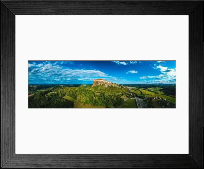 Framed Print : The Majestic Fortress of Riegersburg: A Bird's Eye View: Burg Riegersburg