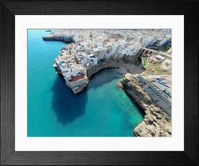 Framed Print : Polignano aerial view, apulia, italy Framed Print : Polignano aerial view, apulia, italy
