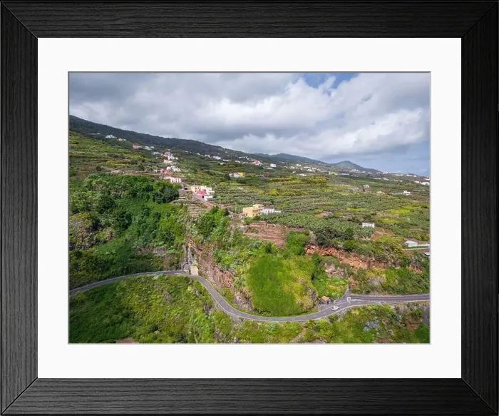 Framed Print : Aerial view of Los Tilos bridge near Los Sauces at La Palma Island, Canary Islands, Spain Framed Print : Aerial view of Los Tilos bridge near Los Sauces at La Palma Island, Canary Islands, Spain