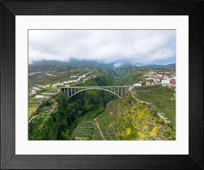 Framed Print : Aerial view of Los Tilos bridge near Los Sauces at La Palma Island, Canary Islands, Spain Framed Print : Aerial view of Los Tilos bridge near Los Sauces at La Palma Island, Canary Islands, Spain