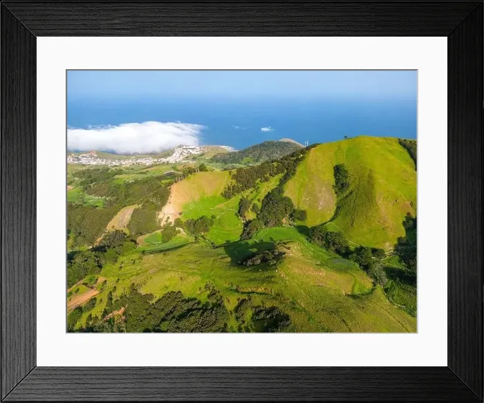 Framed Print : Aerial View at Green Volcanic Hills near Villa de Valverde at El Hierro Island. Canary Island, Spain Framed Print : Aerial View at Green Volcanic Hills near Villa de Valverde at El Hierro Island. Canary Island, Spain