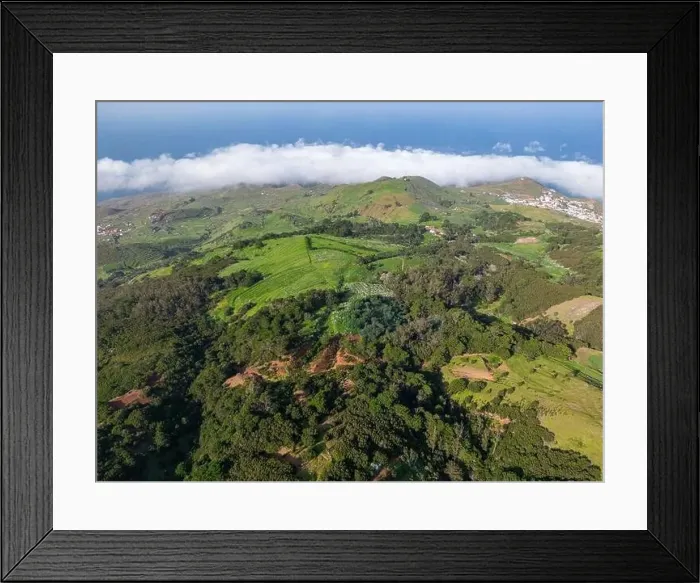 Framed Print : Aerial View at Green Volcanic Hills near Villa de Valverde at El Hierro Island. Canary Island, Spain Framed Print : Aerial View at Green Volcanic Hills near Villa de Valverde at El Hierro Island. Canary Island, Spain