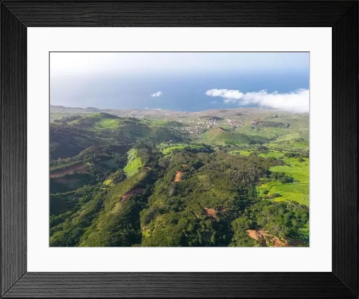 Framed Print : Aerial View at Green Volcanic Hills near Villa de Valverde at El Hierro Island. Canary Island, Spain Framed Print : Aerial View at Green Volcanic Hills near Villa de Valverde at El Hierro Island. Canary Island, Spain