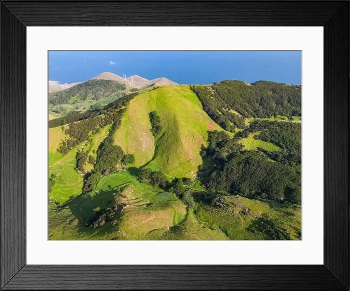 Framed Print : Aerial View at Green Volcanic Hills near Villa de Valverde at El Hierro Island. Canary Island, Spain Framed Print : Aerial View at Green Volcanic Hills near Villa de Valverde at El Hierro Island. Canary Island, Spain