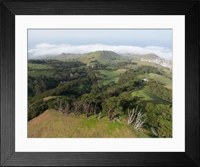 Framed Print : Aerial View at Green Volcanic Hills near Villa de Valverde at El Hierro Island. Canary Island, Spain Framed Print : Aerial View at Green Volcanic Hills near Villa de Valverde at El Hierro Island. Canary Island, Spain