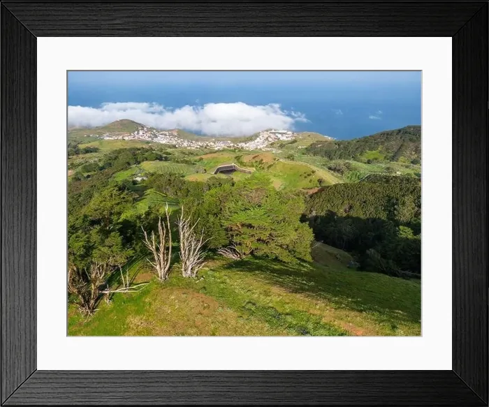 Framed Print : Aerial View at Green Volcanic Hills near Villa de Valverde at El Hierro Island. Canary Island, Spain Framed Print : Aerial View at Green Volcanic Hills near Villa de Valverde at El Hierro Island. Canary Island, Spain