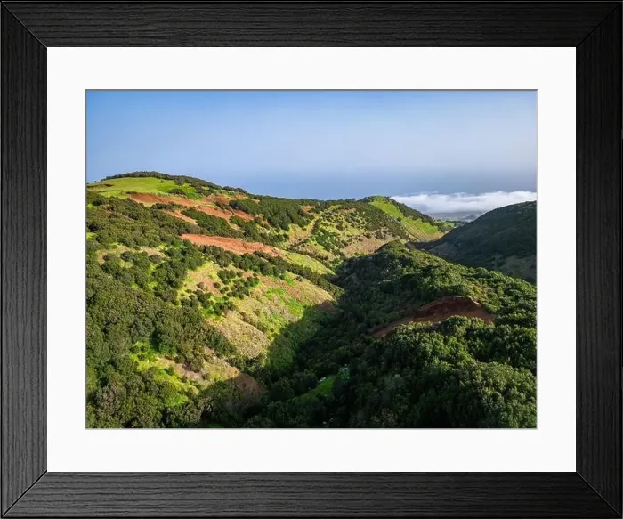 Framed Print : Aerial View at Green Volcanic Hills near Villa de Valverde at El Hierro Island. Canary Island, Spain Framed Print : Aerial View at Green Volcanic Hills near Villa de Valverde at El Hierro Island. Canary Island, Spain