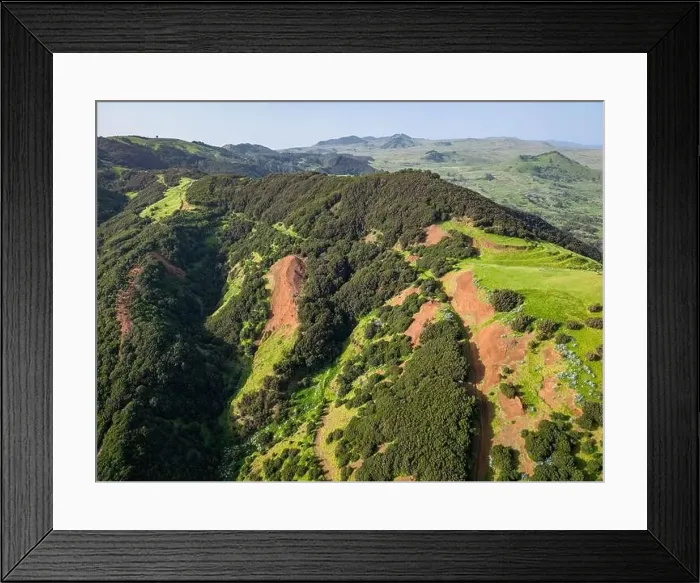 Framed Print : Aerial View at Green Volcanic Hills near Villa de Valverde at El Hierro Island. Canary Island, Spain Framed Print : Aerial View at Green Volcanic Hills near Villa de Valverde at El Hierro Island. Canary Island, Spain