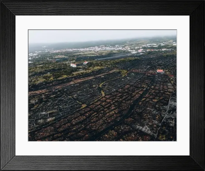 Framed Print : Drone view of Vineyard Landscape of Pico, the Azores Framed Print : Drone view of Vineyard Landscape of Pico, the Azores