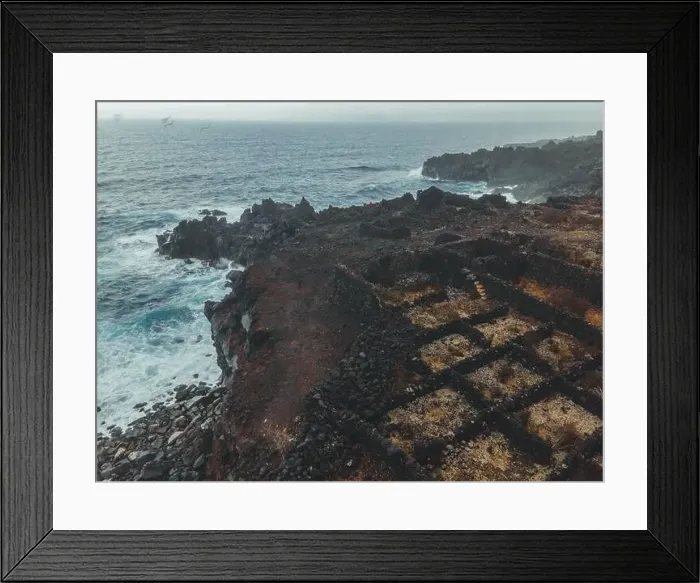 Framed Print : Drone view of Vineyard Landscape of Pico, the Azores Framed Print : Drone view of Vineyard Landscape of Pico, the Azores
