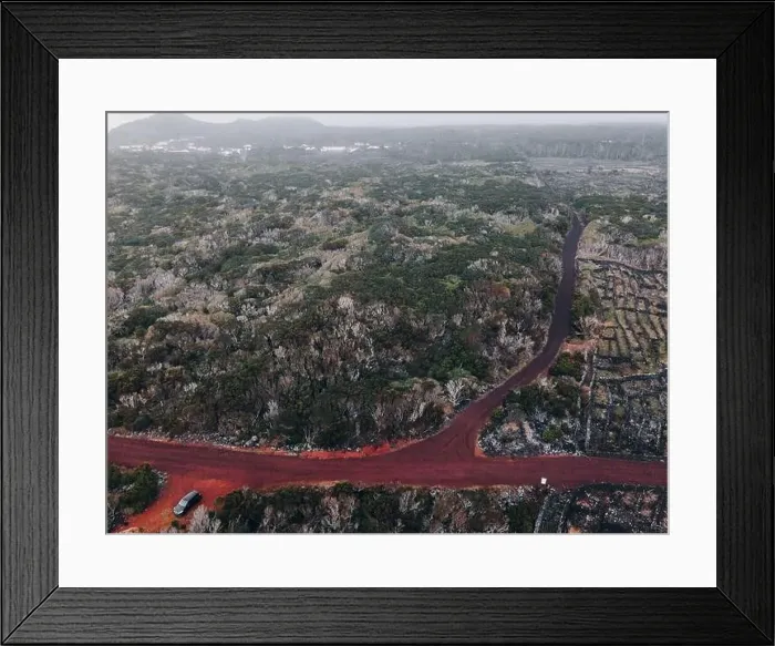 Framed Print : Drone view of Vineyard Landscape of Pico, the Azores Framed Print : Drone view of Vineyard Landscape of Pico, the Azores