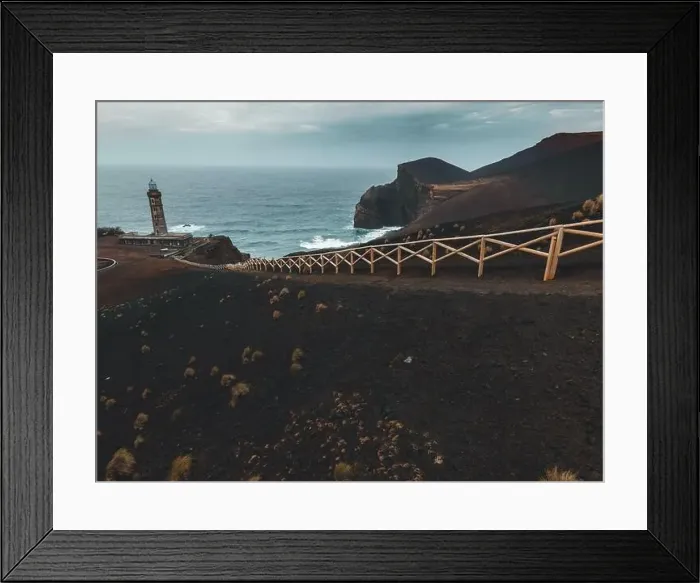 Framed Print : Drone view of Landscape at Capelinhos in Faial, the Azores Framed Print : Drone view of Landscape at Capelinhos in Faial, the Azores