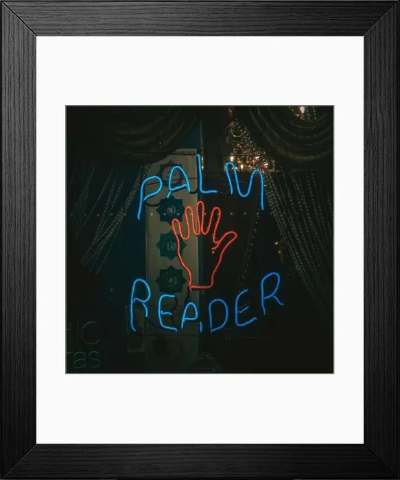 Framed Print : Palm reader neon sign, Kingston, New York Framed Print : Palm reader neon sign, Kingston, New York