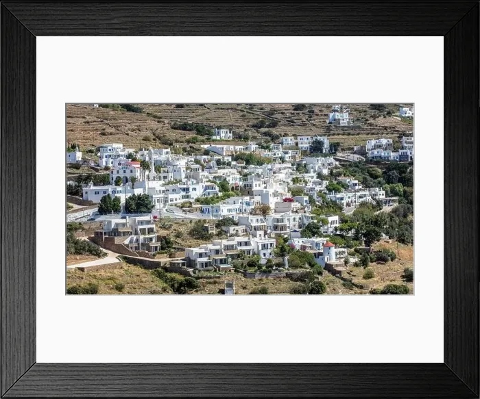 Framed Print : Tinos island, Greece. Aerial drone view of Triantaros traditional village Framed Print : Tinos island, Greece. Aerial drone view of Triantaros traditional village
