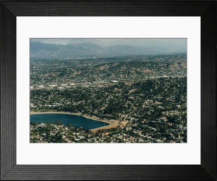 Framed Print : Aerial View of Silver Lake Meadows, Los Angeles. High quality photo Framed Print : Aerial View of Silver Lake Meadows, Los Angeles. High quality photo