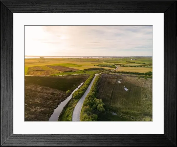 Framed Print : Aerial view of the cultivated fields of the estuary in Murtosa, Aveiro - Portugal Framed Print : Aerial view of the cultivated fields of the estuary in Murtosa, Aveiro - Portugal