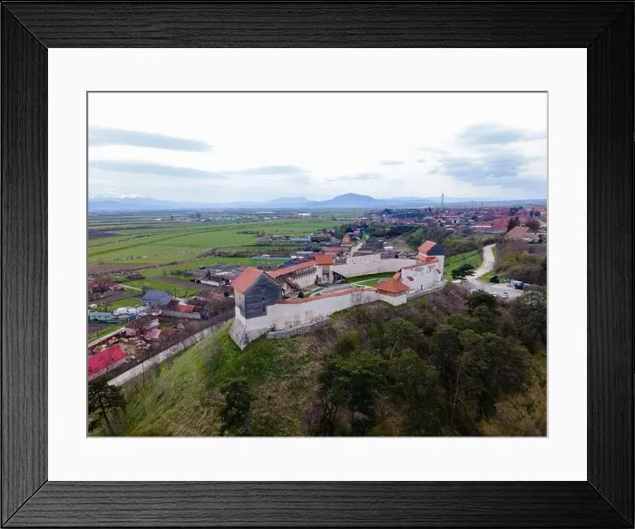 Framed Print : Aerial photography of the Feldioara medieval outpost Framed Print : Aerial photography of the Feldioara medieval outpost