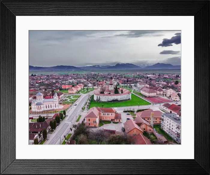 Framed Print : Aerial view of Prejmer fortified Church Framed Print : Aerial view of Prejmer fortified Church