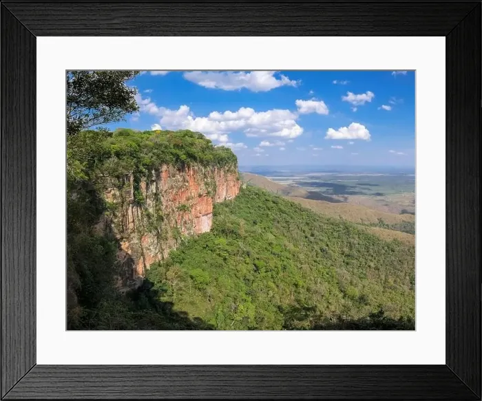 Framed Print : Panoramic view from top of cliffs in the afternoon light to valley Framed Print : Panoramic view from top of cliffs in the afternoon light to valley