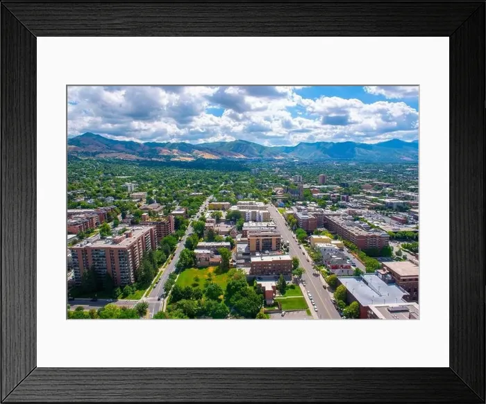 Framed Print : Aerial view of Salt Lake City downtown from the top of LDS Church Office Building in Salt Lake City, Utah UT, USA Framed Print : Aerial view of Salt Lake City downtown from the top of LDS Church Office Building in Salt Lake City, Utah UT, USA