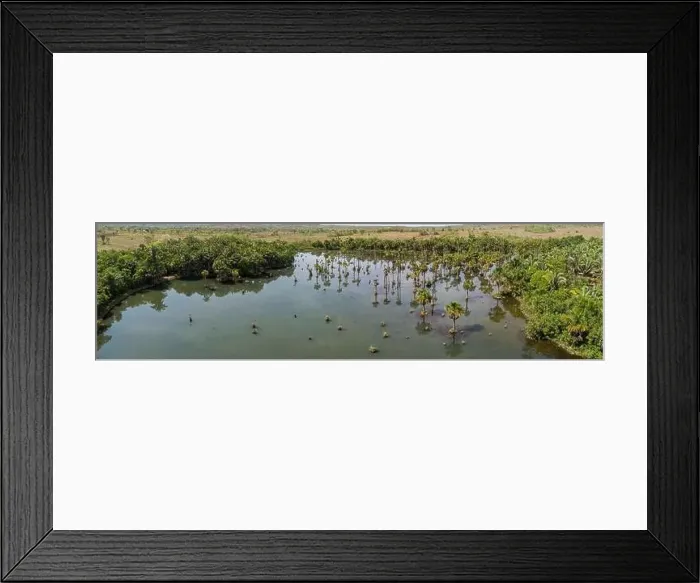 Framed Print : Panoramic aerial shot of the beautiful Lagoa das Araras Framed Print : Panoramic aerial shot of the beautiful Lagoa das Araras