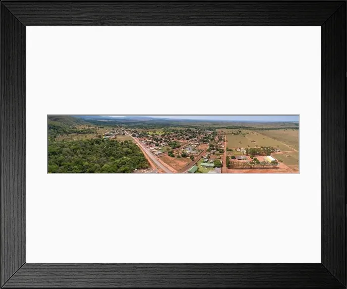Framed Print : Panoramic aerial view of the small rural town Bom Jardim and surrounding Framed Print : Panoramic aerial view of the small rural town Bom Jardim and surrounding