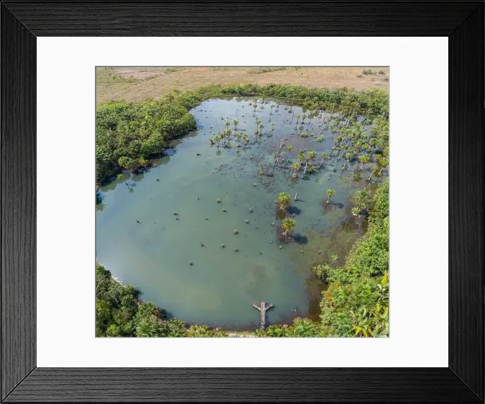 Framed Print : Close-up aerial shot of the beautiful Lagoa das Araras Framed Print : Close-up aerial shot of the beautiful Lagoa das Araras