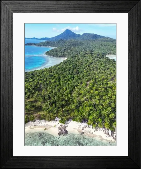 Framed Print : Indonesia Anambas Islands - Drone view along Telaga Island Framed Print : Indonesia Anambas Islands - Drone view along Telaga Island