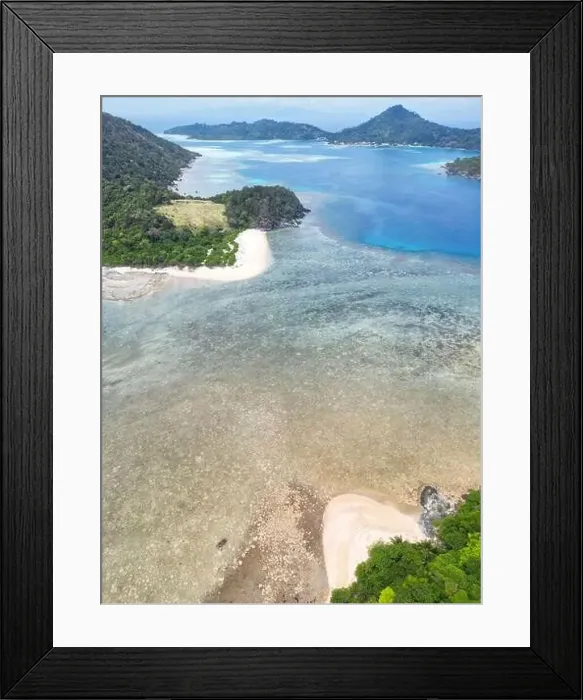 Framed Print : Indonesia Anambas Islands - Drone view Telaga Island coast line with beach Framed Print : Indonesia Anambas Islands - Drone view Telaga Island coast line with beach