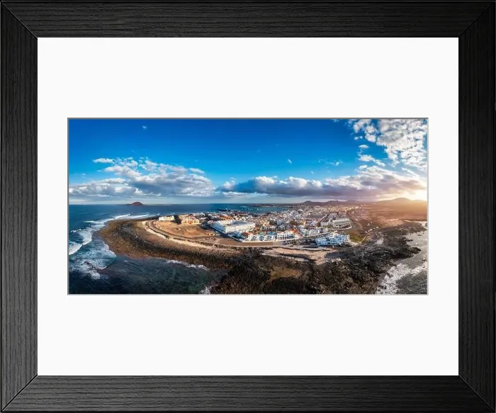 Framed Print : Corralejo aerial cityscape, port city in Fuerteventura Framed Print : Corralejo aerial cityscape, port city in Fuerteventura