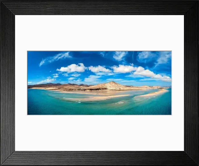 Framed Print : View on the beach Sotavento with golden sand Framed Print : View on the beach Sotavento with golden sand